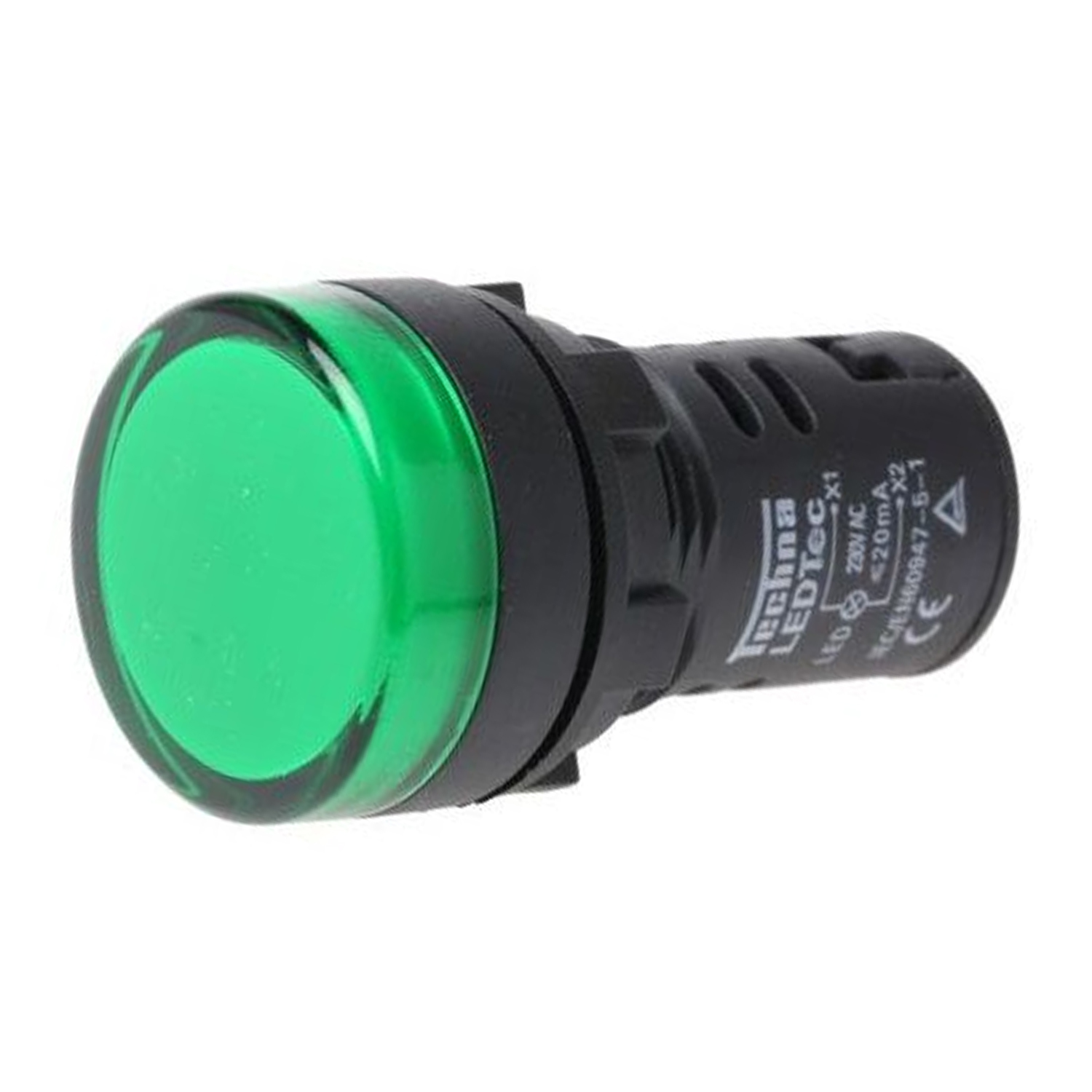 Luz piloto LED de 30 mm para paneles de control 230 VAC  Verde