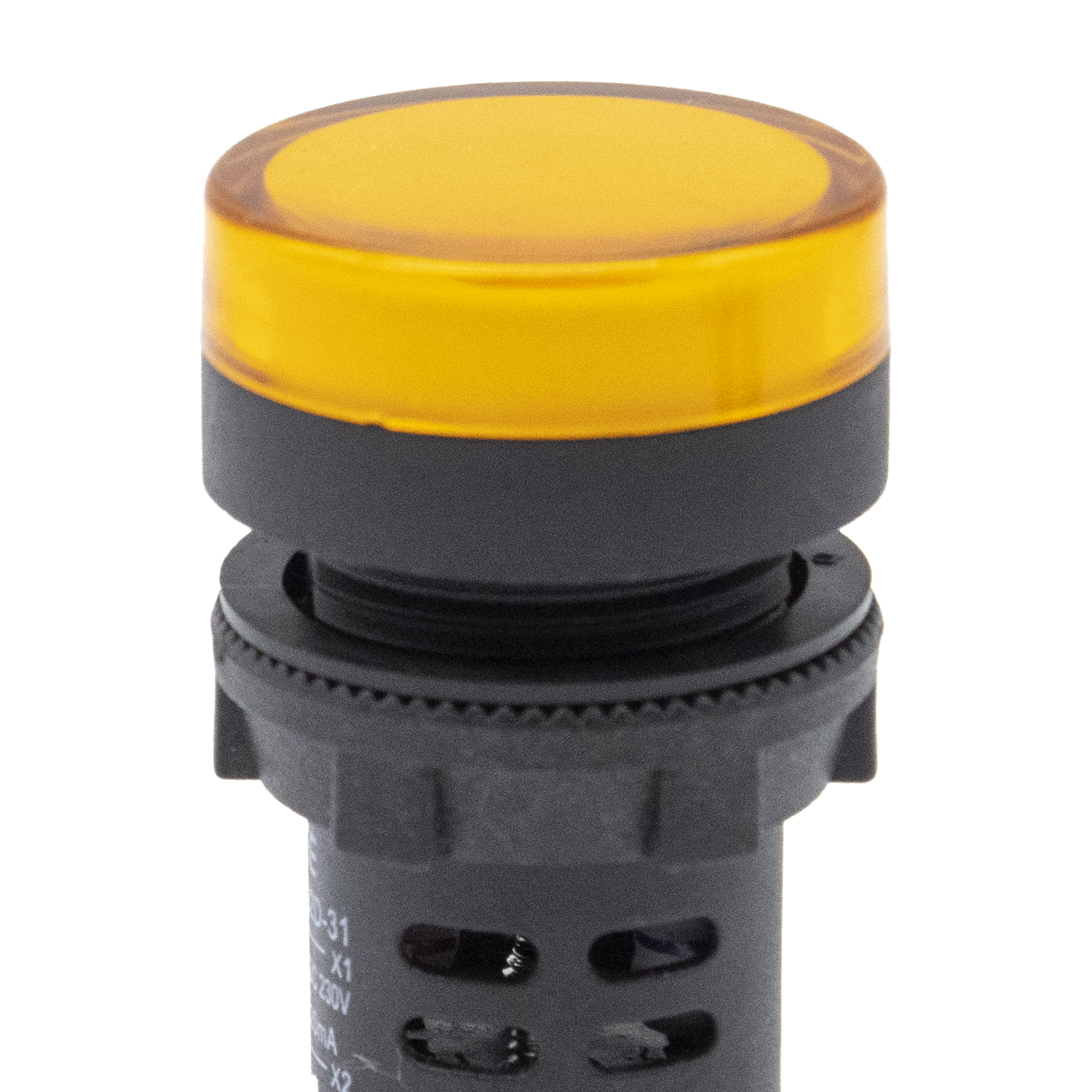 Luz piloto LED de 30 mm para paneles de control 230 VAC  Amarillo
