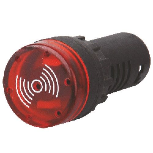 Luz piloto LED zumbador 22 mm para paneles de control 230V  Rojo