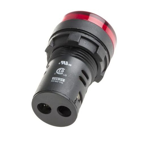 Luz piloto LED zumbador 22 mm para paneles de control 230V  Rojo