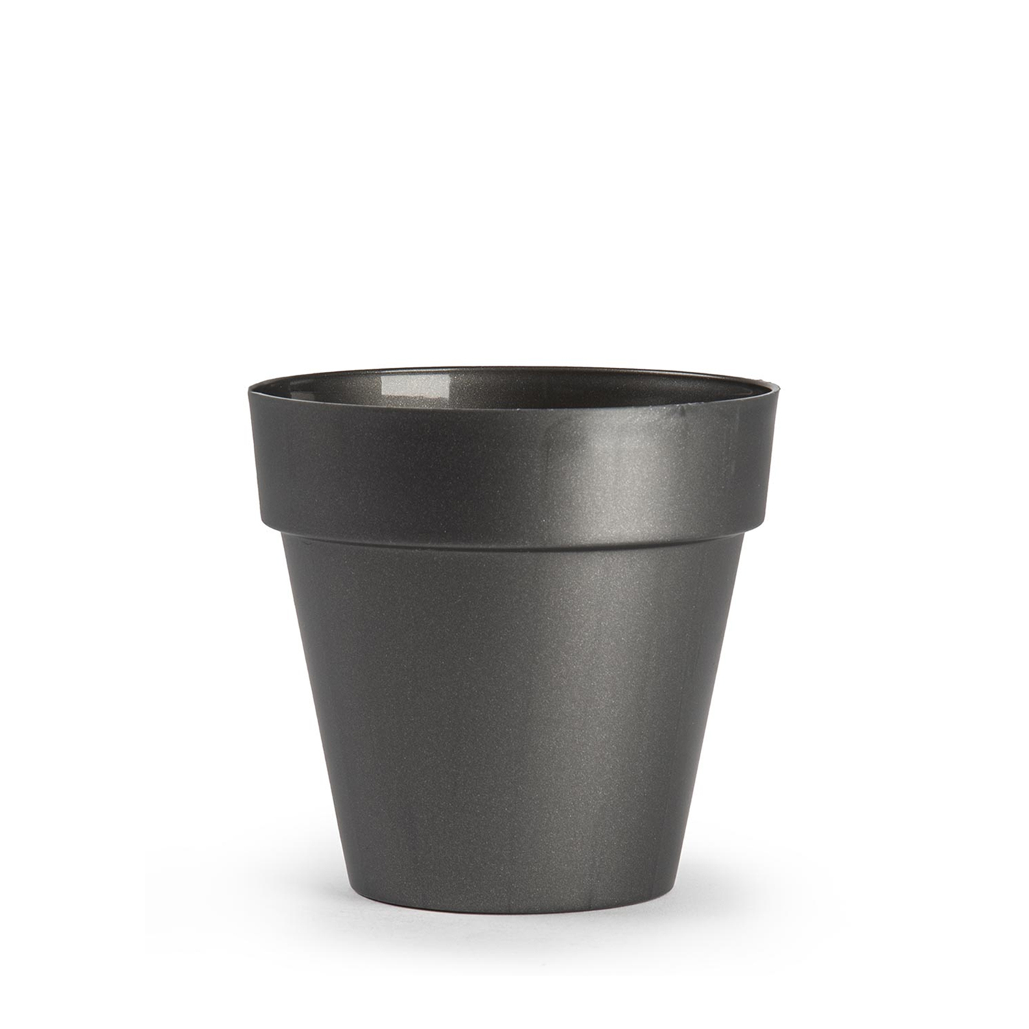 Macetero clasico rendondo de plastico 10 cm Negro