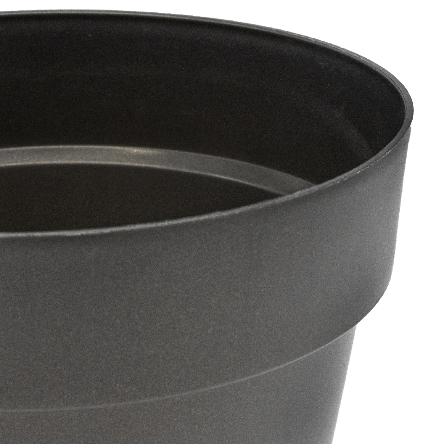 Macetero clasico rendondo de plastico 10 cm Negro