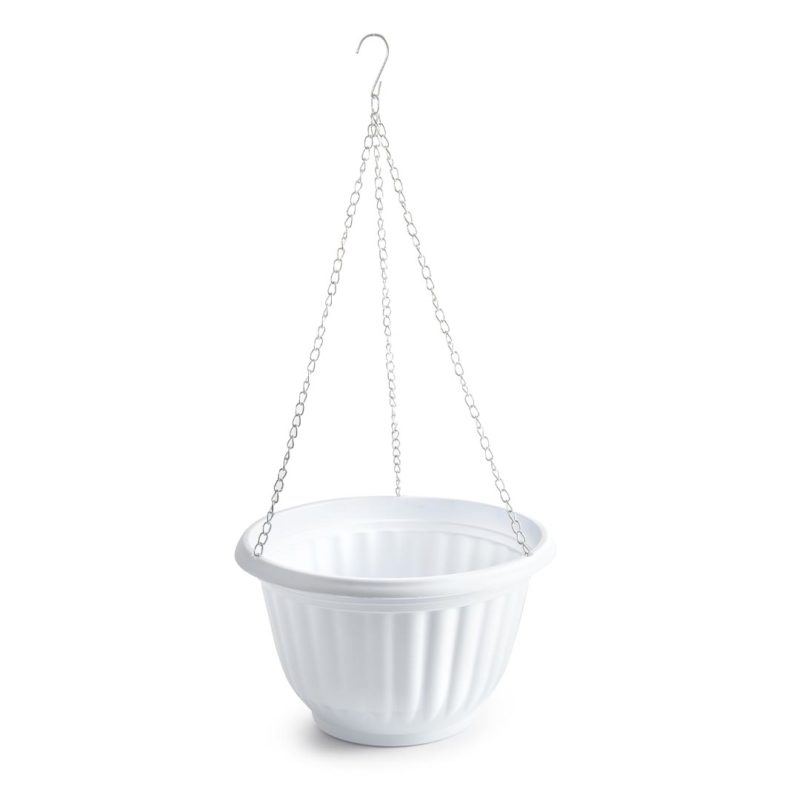Macetero Colgante de plástico 25 cm Blanco