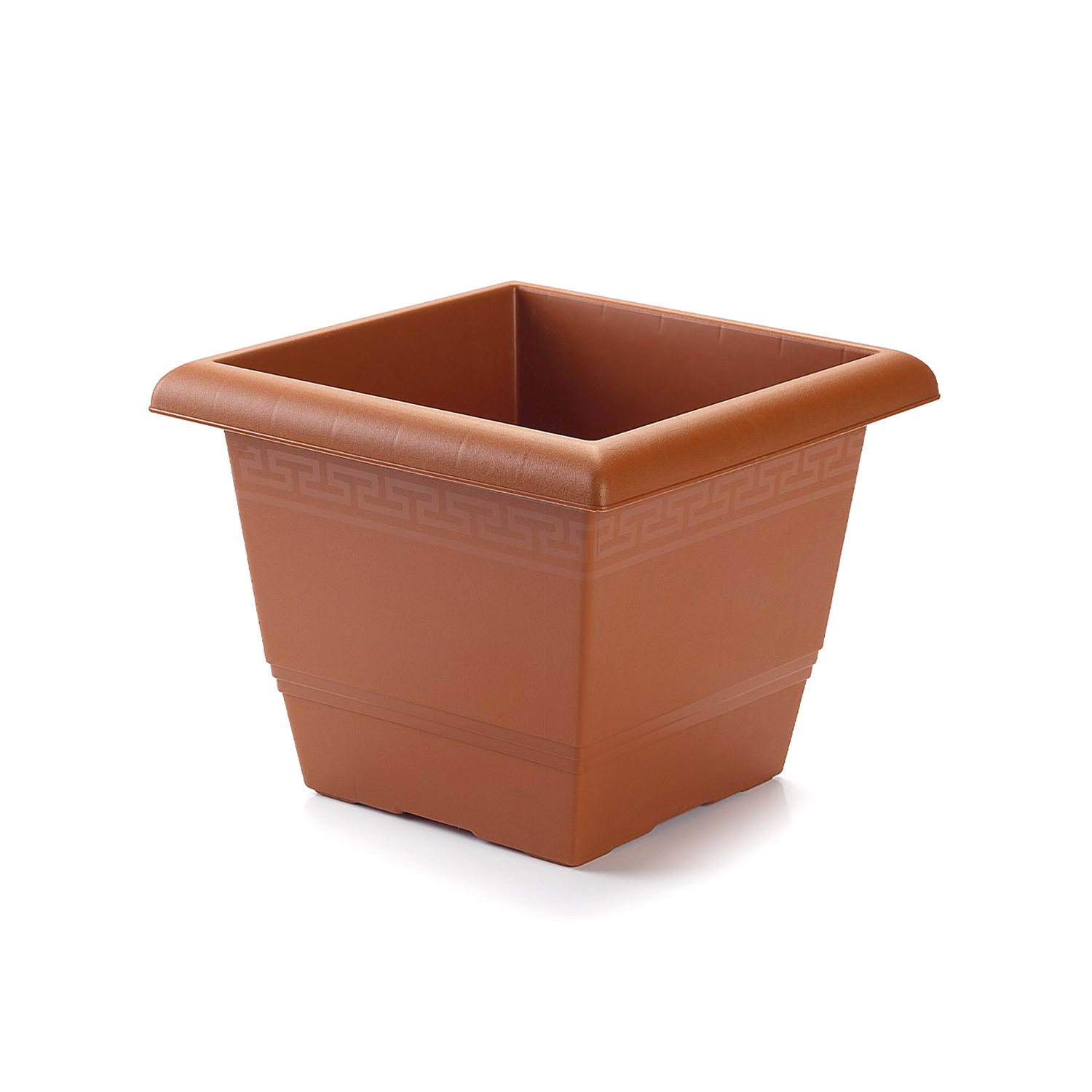 Macetero cuadrado de plastico 20 cm Marron