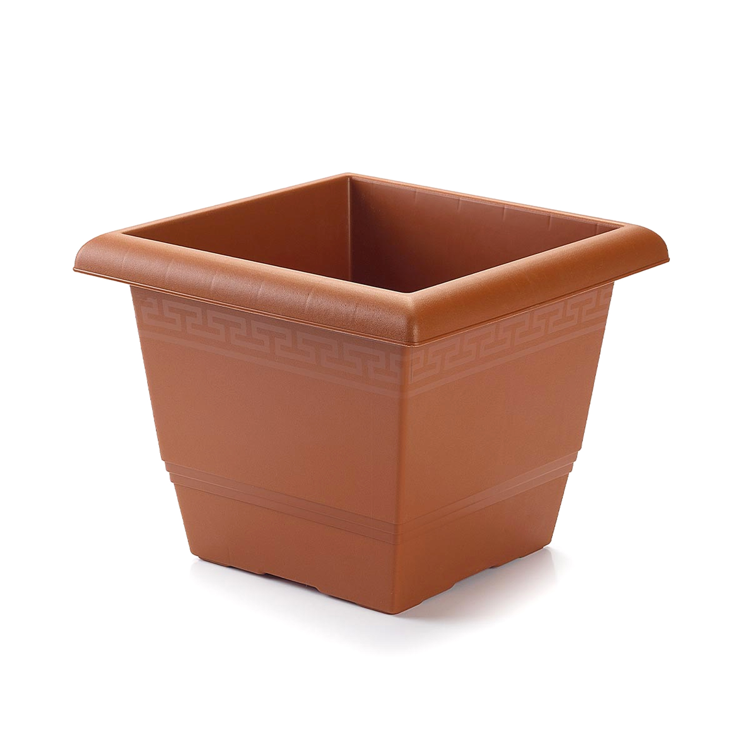 Macetero cuadrado de plastico 25 cm Marron