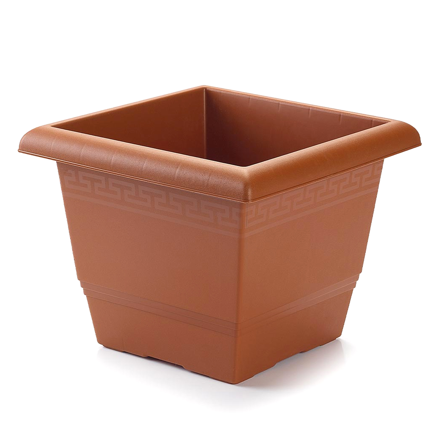 Macetero cuadrado de plastico 30 cm Marron