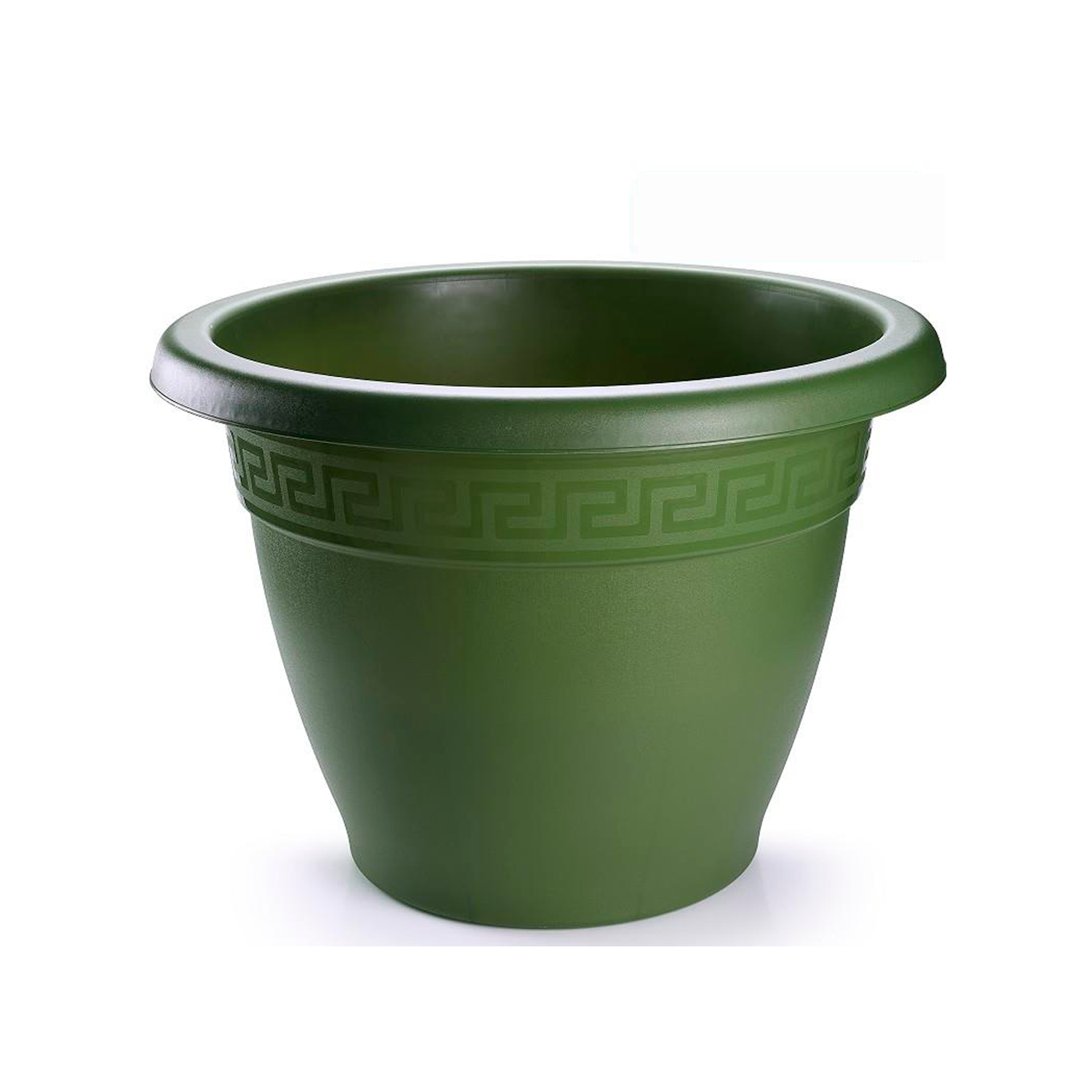 Macetero redondo de plastico 20 cm Verde