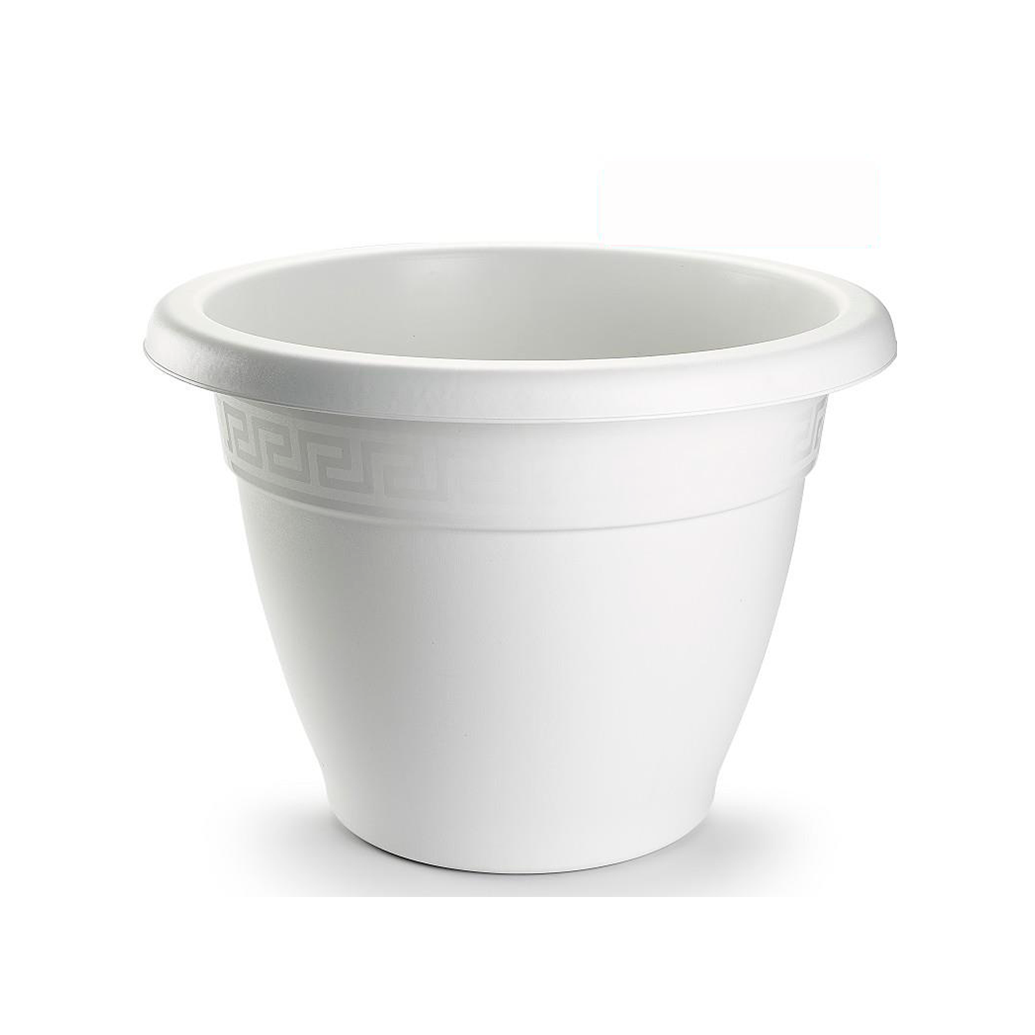 Macetero redondo de plastico 22 cm Blanco