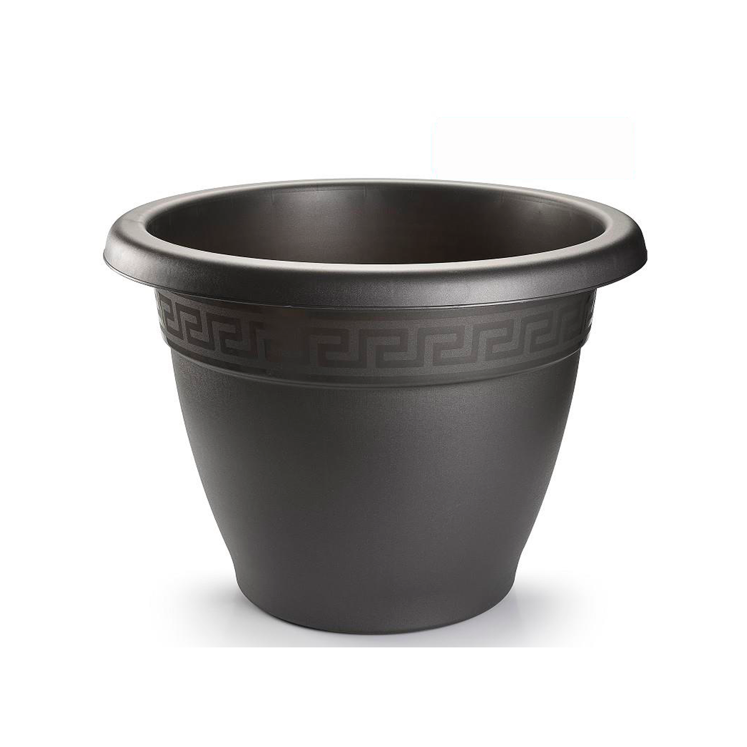 Macetero redondo de plastico 22 cm Negro