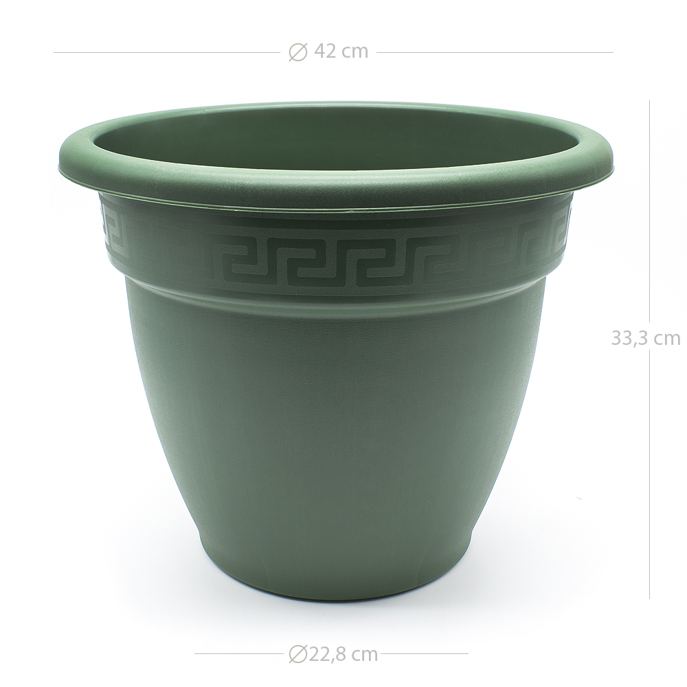 Macetero redondo de plastico 40 cm Verde