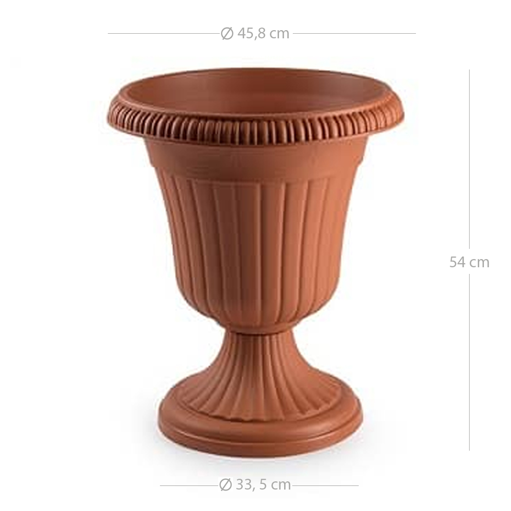 Macetero rendondo copa de plastico 48 cm Marron