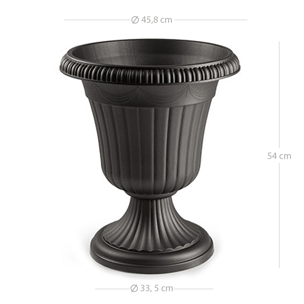 Macetero rendondo copa de plastico 48 cm Negro