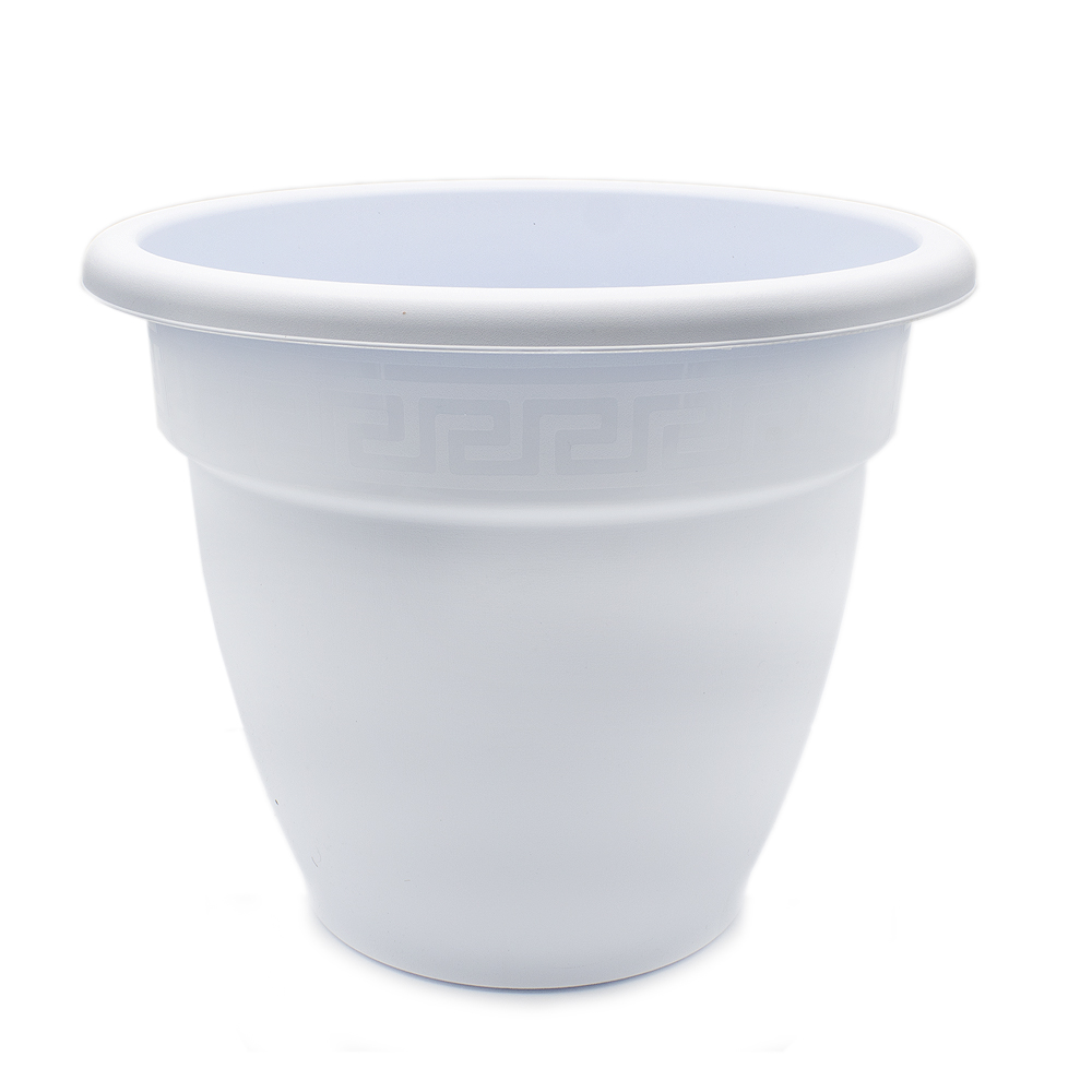Macetero rendondo de plastico 40 cm Blanco