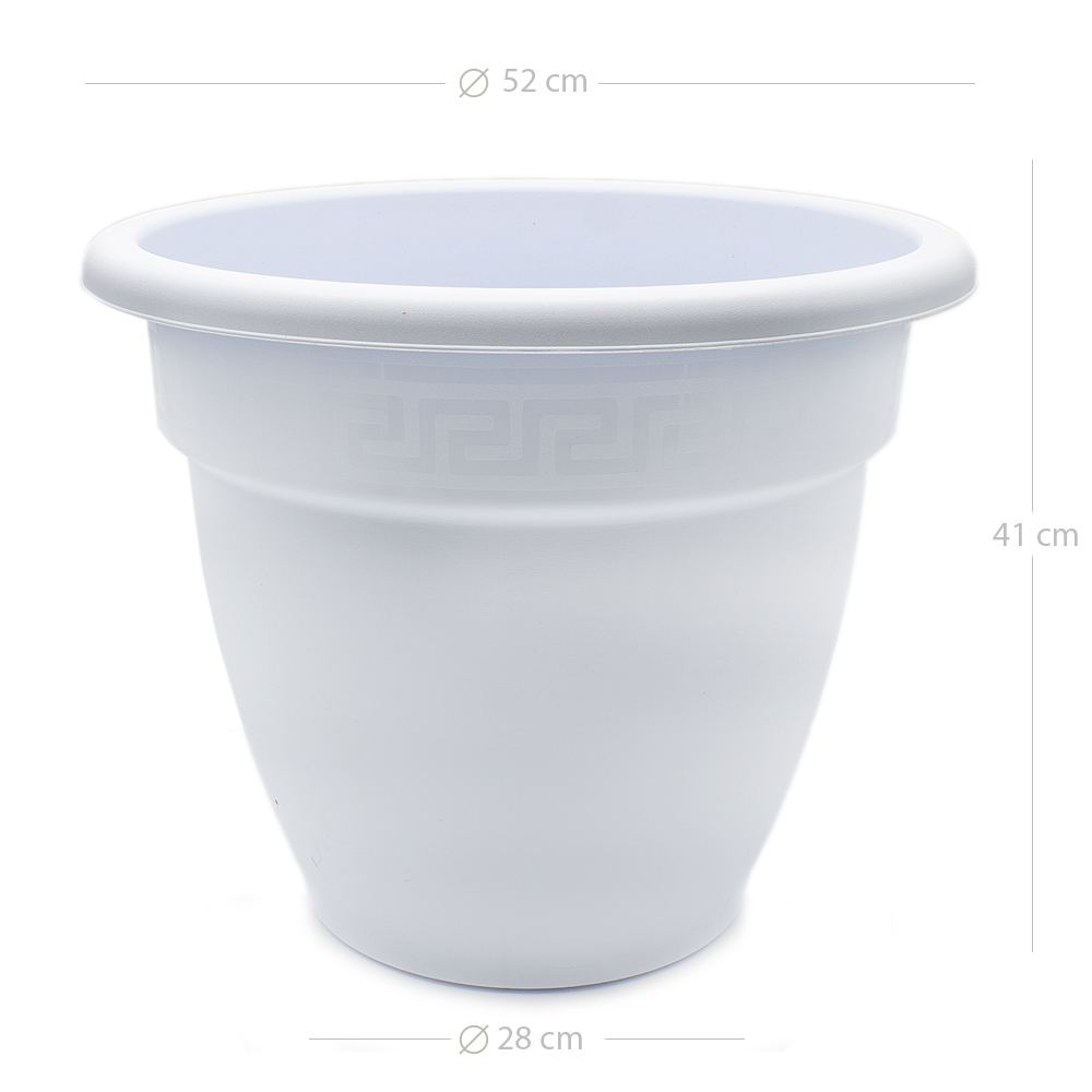 Macetero rendondo de plastico 50 cm Blanco