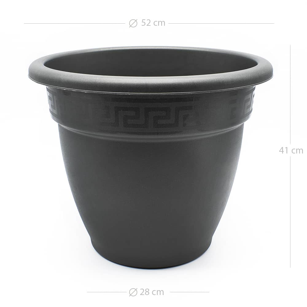 Macetero rendondo de plastico 50 cm Negro