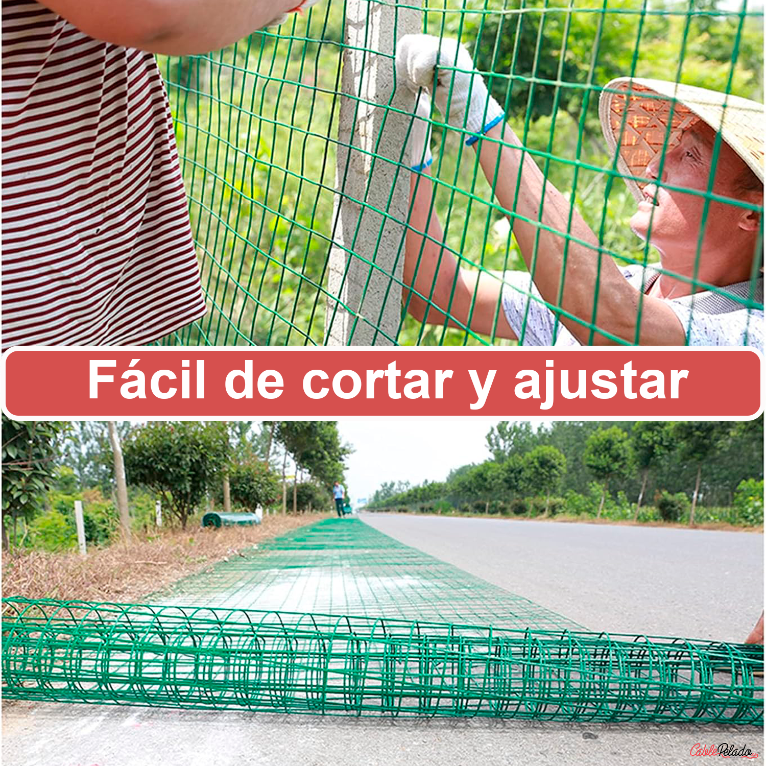 Malla Metálica Plastificada 1x10 Metros  Verde