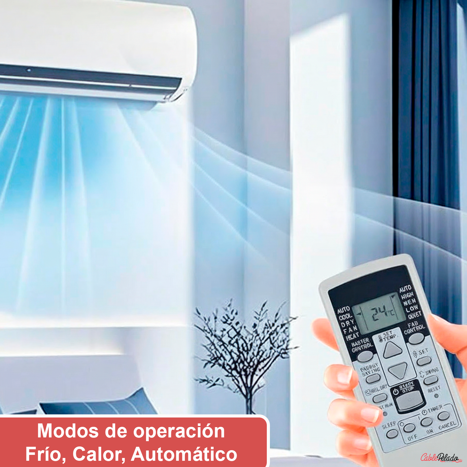Mando Universal para Aire Acondicionado Fujitsu V2  Blanco