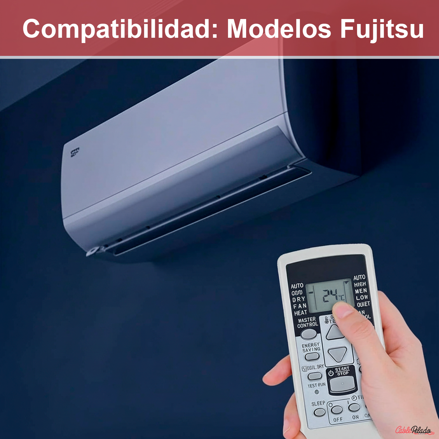 Mando Universal para Aire Acondicionado Fujitsu V2  Blanco