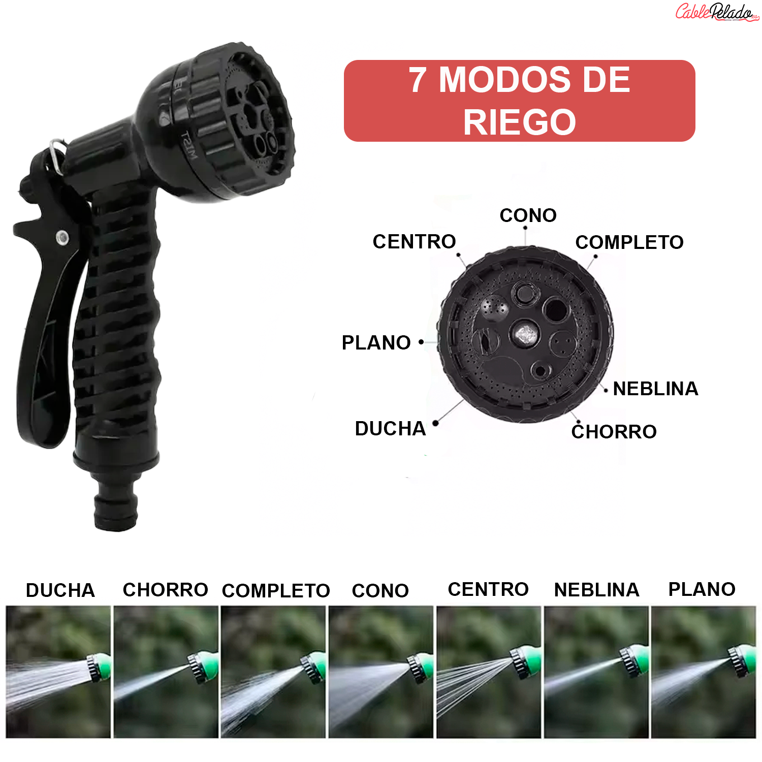 Manguera Jardín Extensible Hasta 15 Metros Incluye Pistola  Amarillo