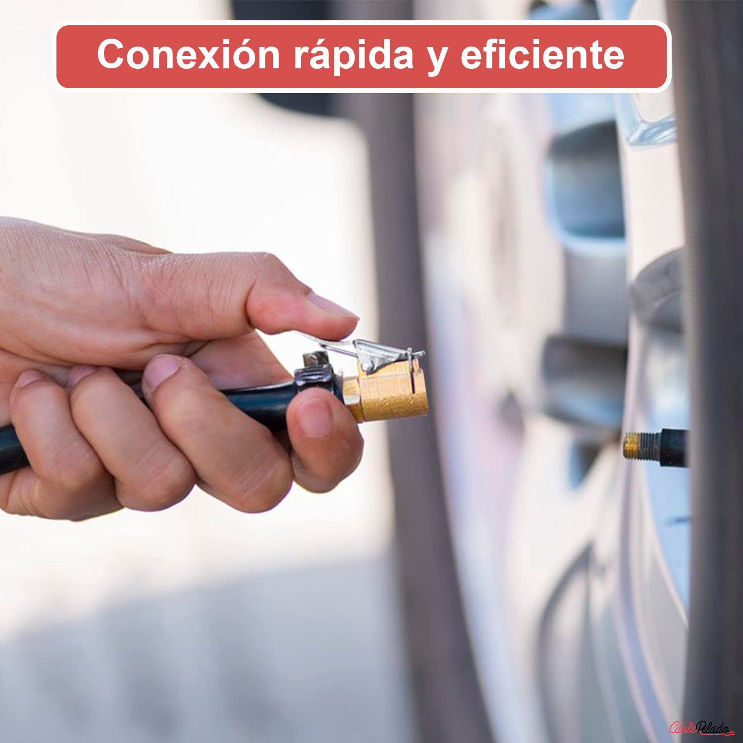 Manguera Para Inflador De Neumático Rosca 7.6 mm Longitud 35 cm