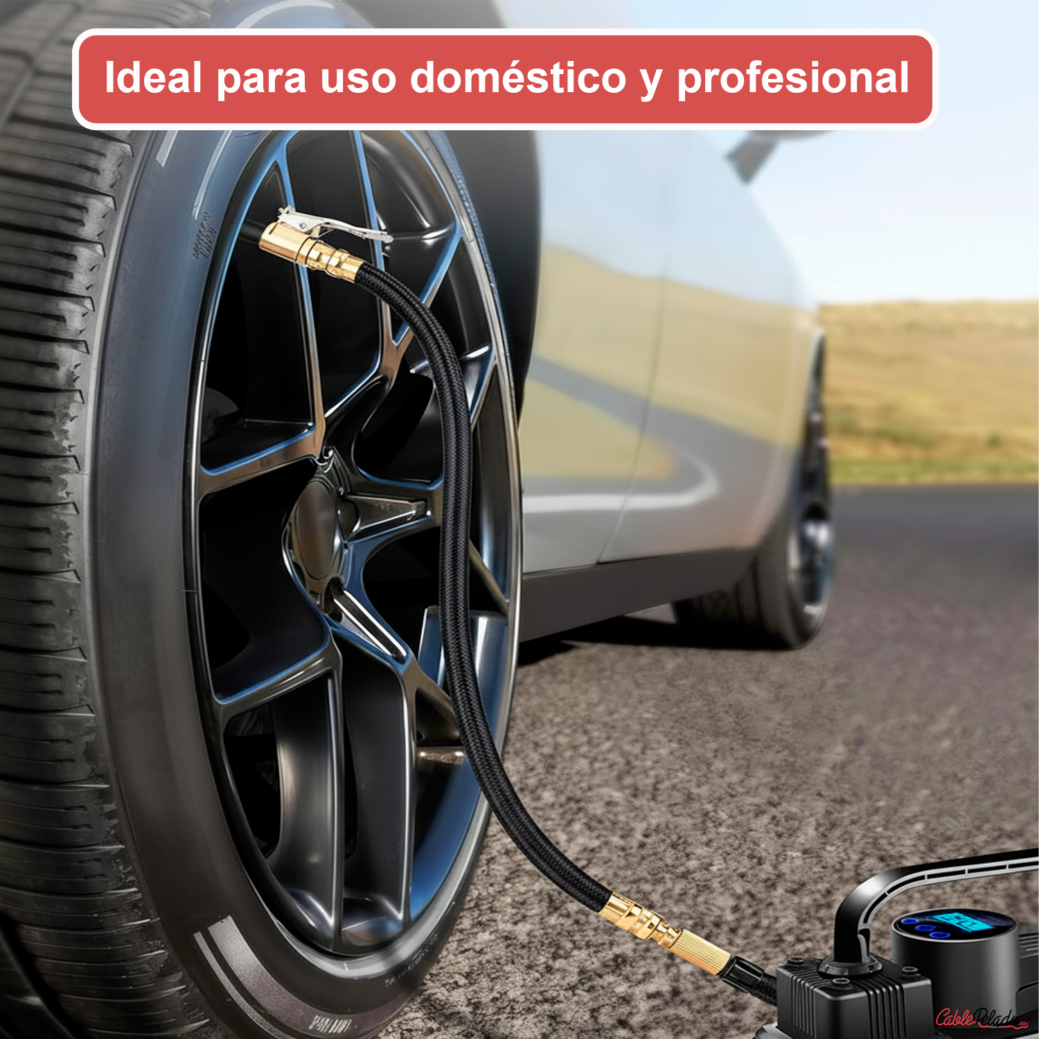 Manguera Para Inflador De Neumático Rosca 7.6 mm Longitud 35 cm