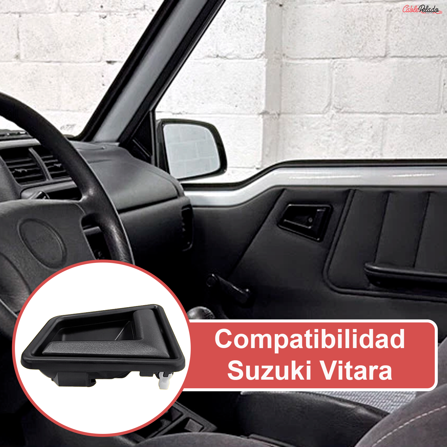 Manilla De La Puerta Derecha Interior Y Trasera Compatible Con Suzuki Vitara  Negro