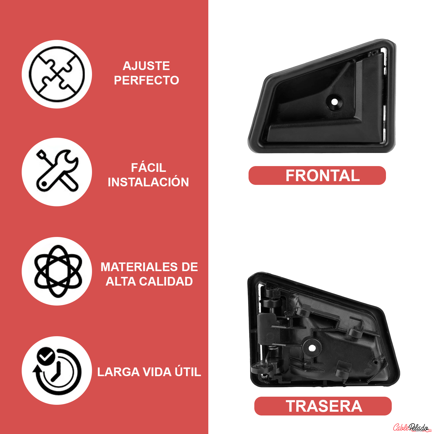 Manilla De La Puerta Derecha Interior Y Trasera Compatible Con Suzuki Vitara  Negro