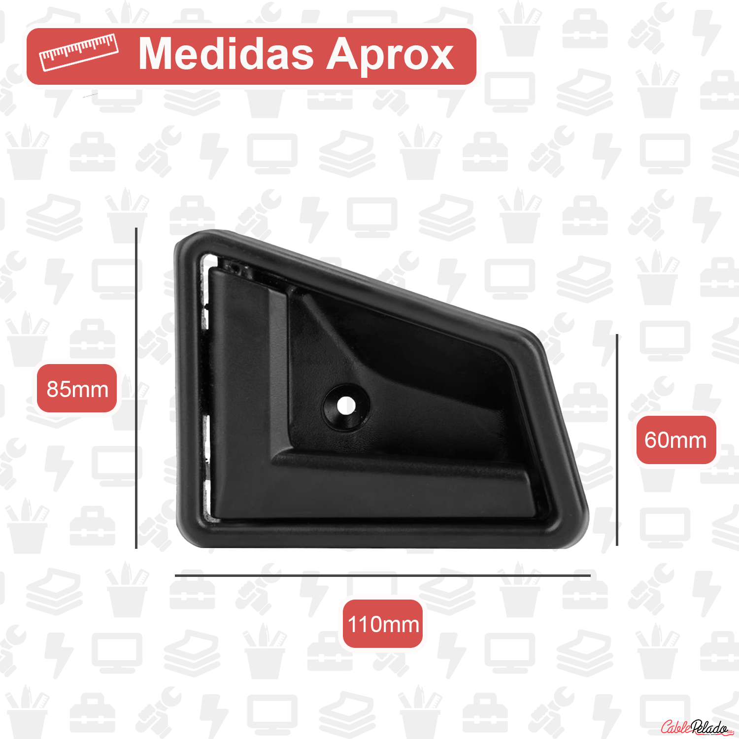 Manilla De La Puerta Izquierda Interior Y Trasera Compatible Con Suzuki Vitara  Negro