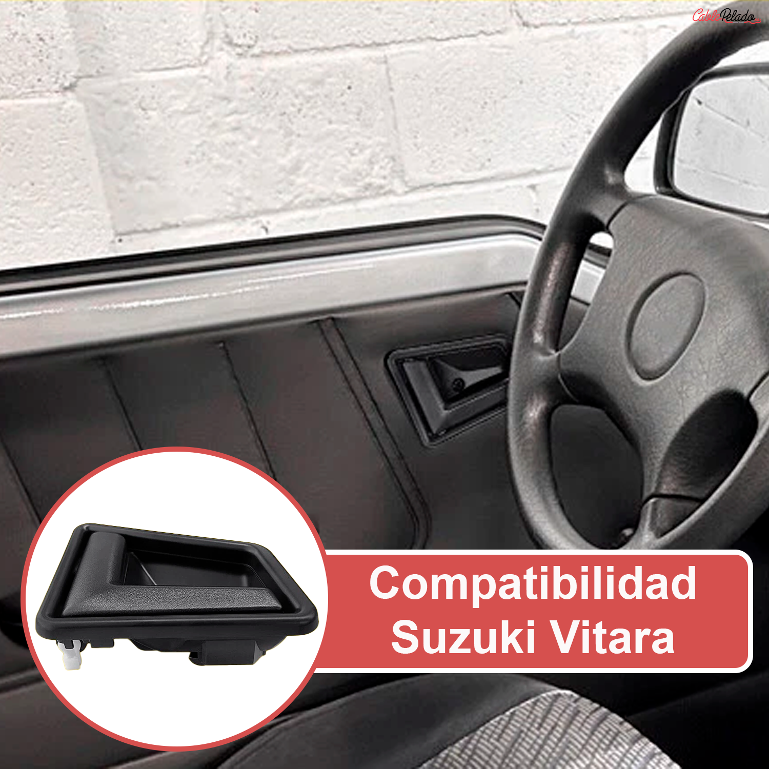 Manilla De La Puerta Izquierda Interior Y Trasera Compatible Con Suzuki Vitara  Negro