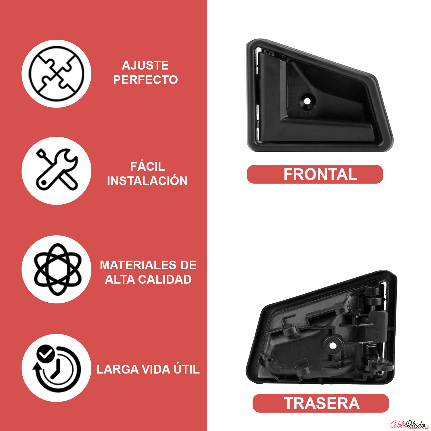 Manilla De La Puerta Izquierda Interior Y Trasera Compatible Con Suzuki Vitara  Negro