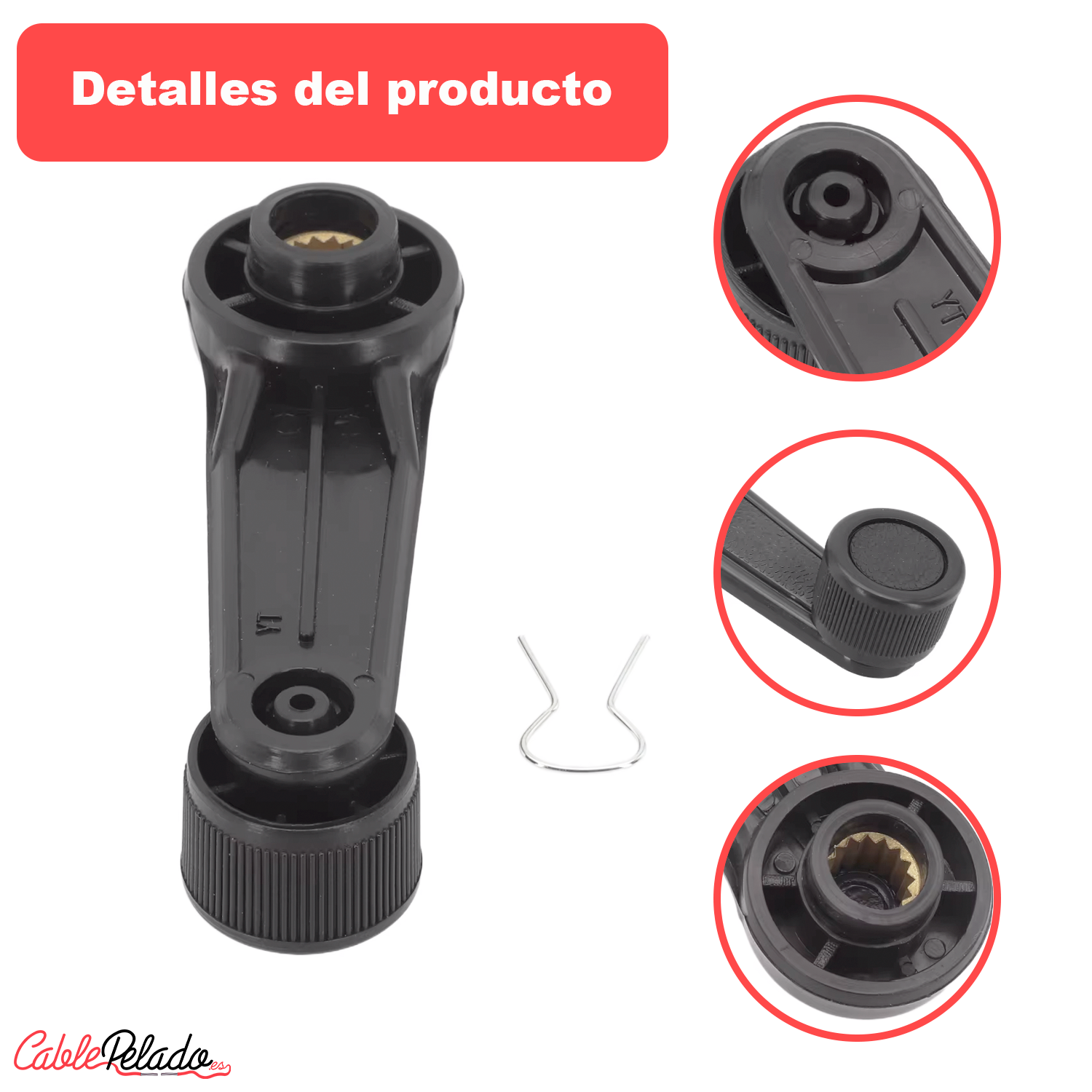 Manivela Manija Para Ventanilla Universal  Gris