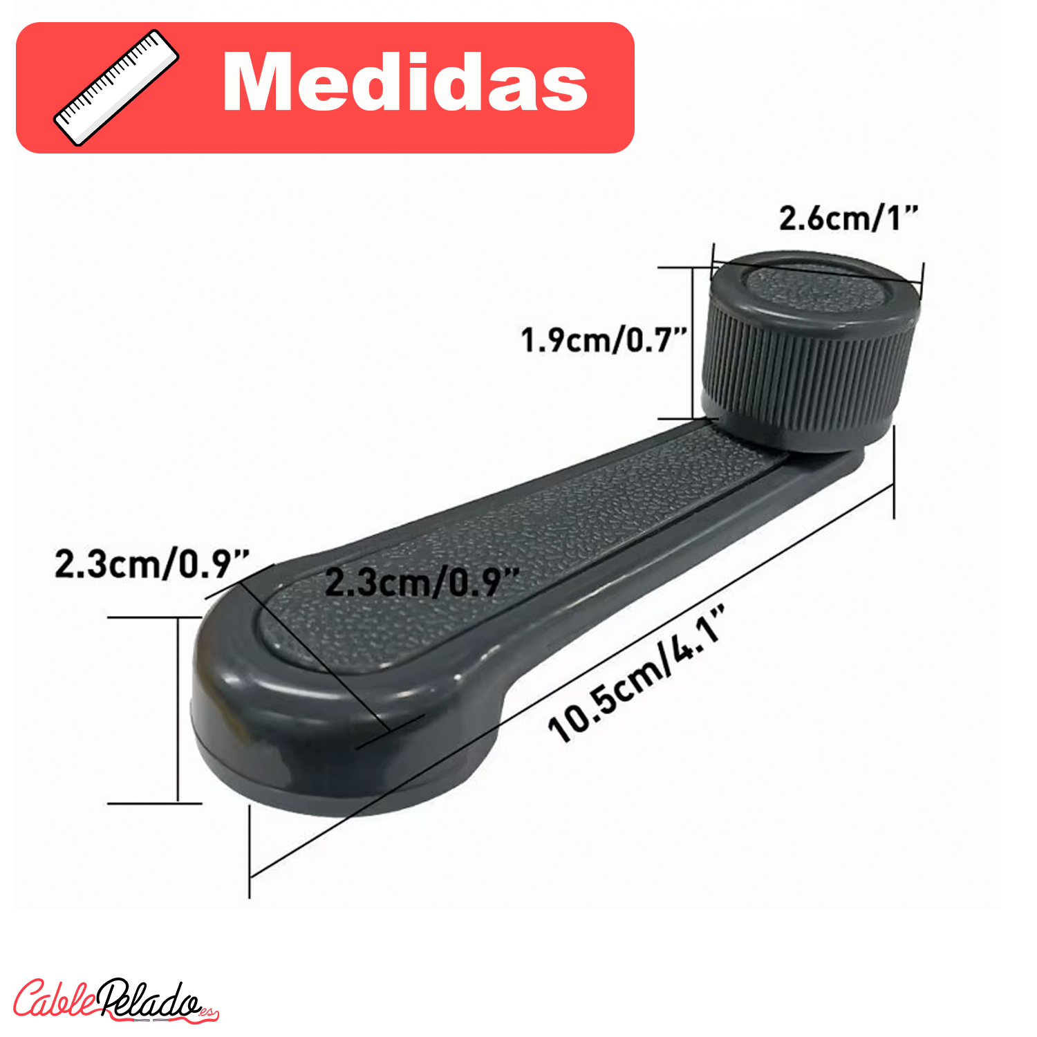 Manivela Manija Para Ventanilla Universal  Gris