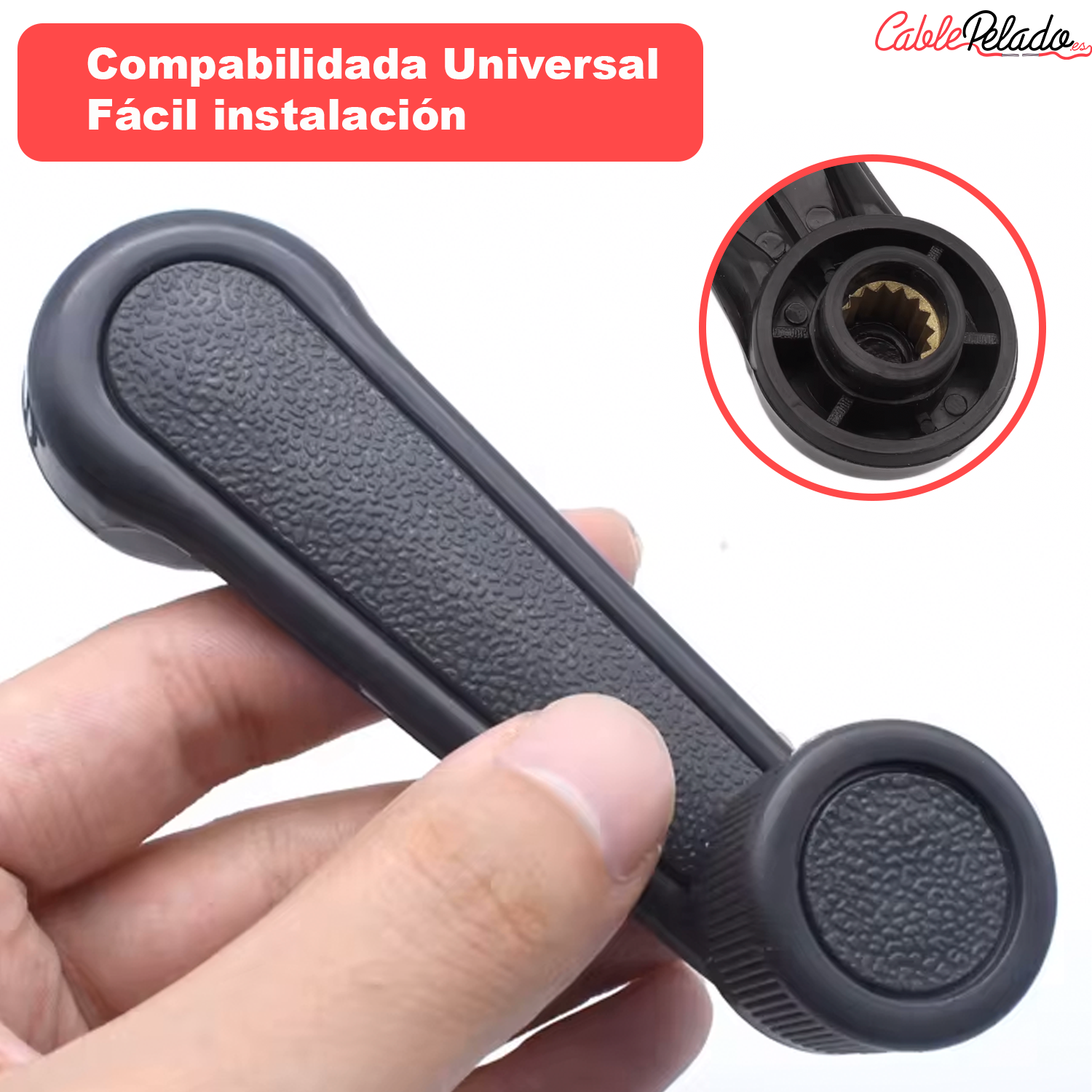 Manivela Manija Para Ventanilla Universal  Gris