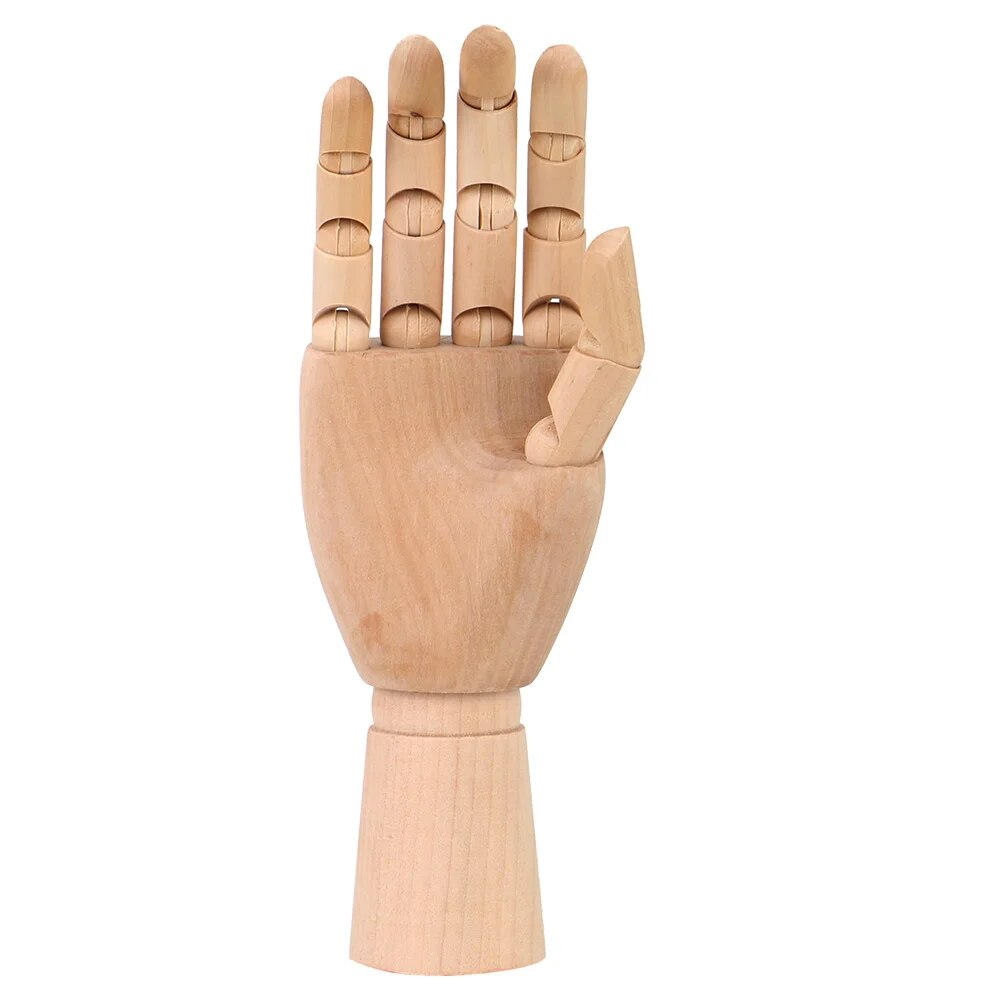 Mano articulada derecha maniqui madera 25 cm