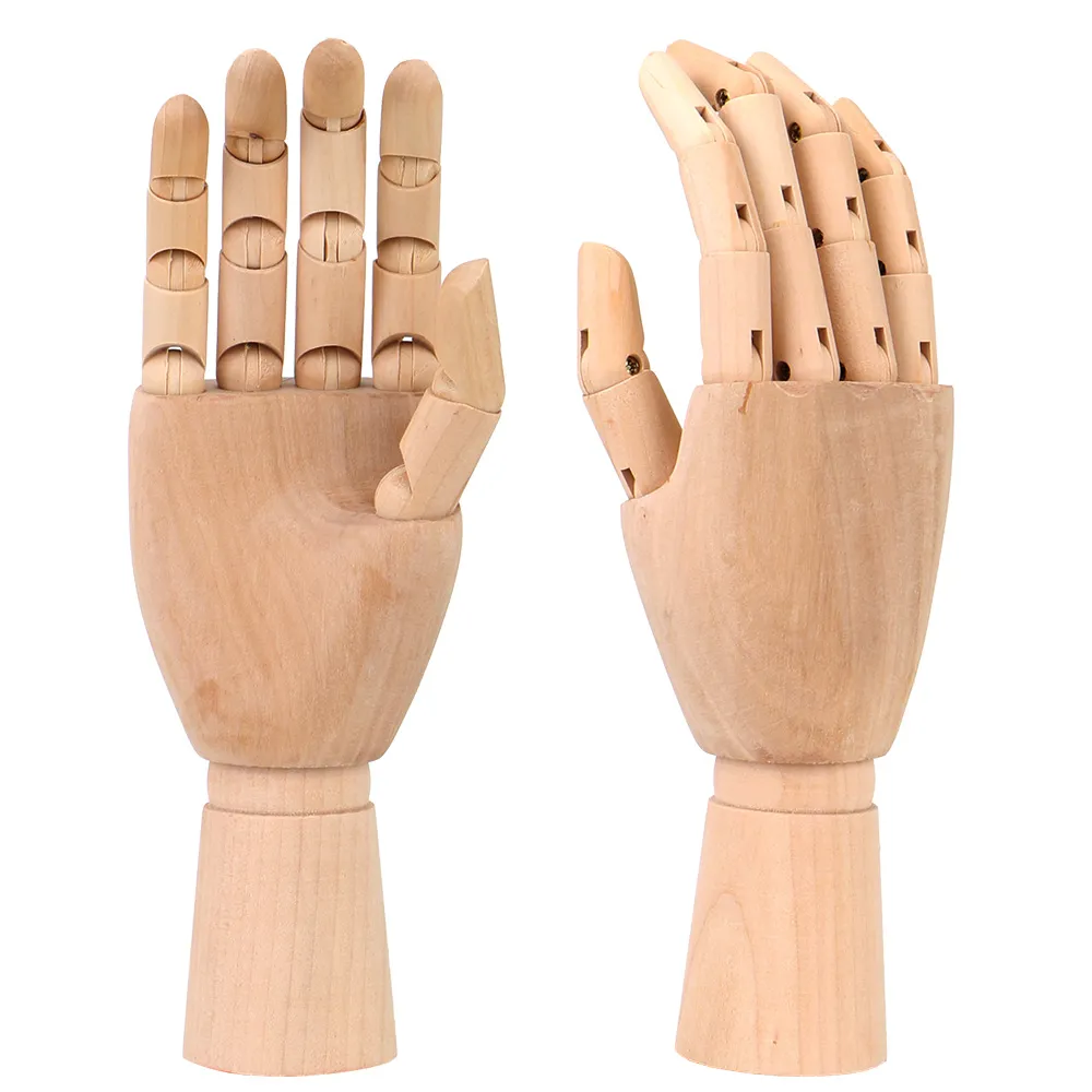 Mano articulada derecha maniqui madera 25 cm