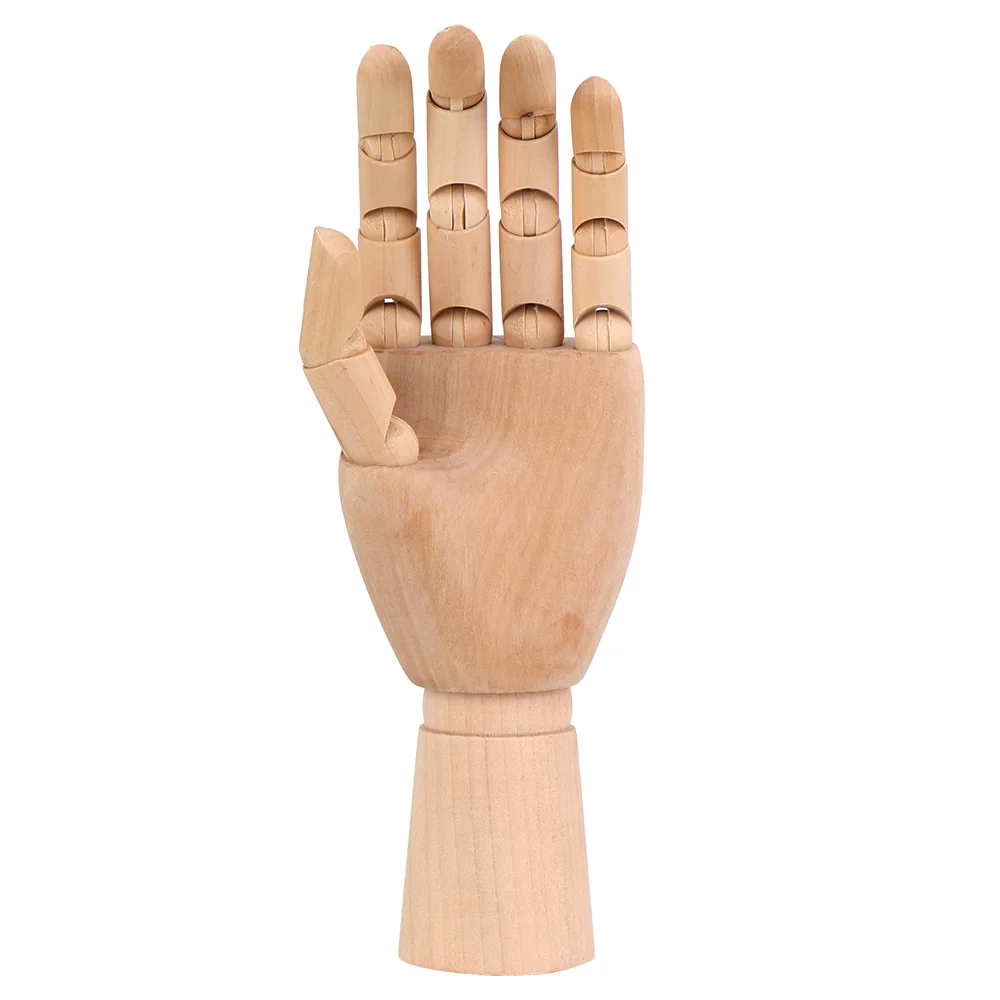 Mano articulada izquierda maniqui madera 25 cm