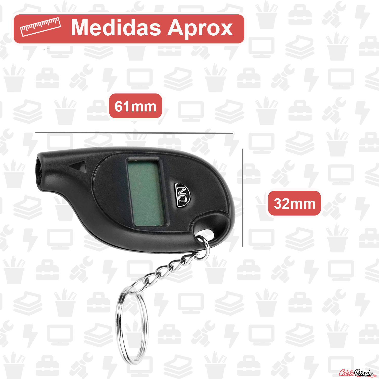 Manómetro Digital Neumáticos  Negro