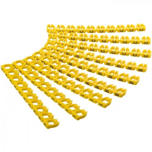 Marcador cables 2.5 mm A-C (90 ud/bolsa)  Amarillo