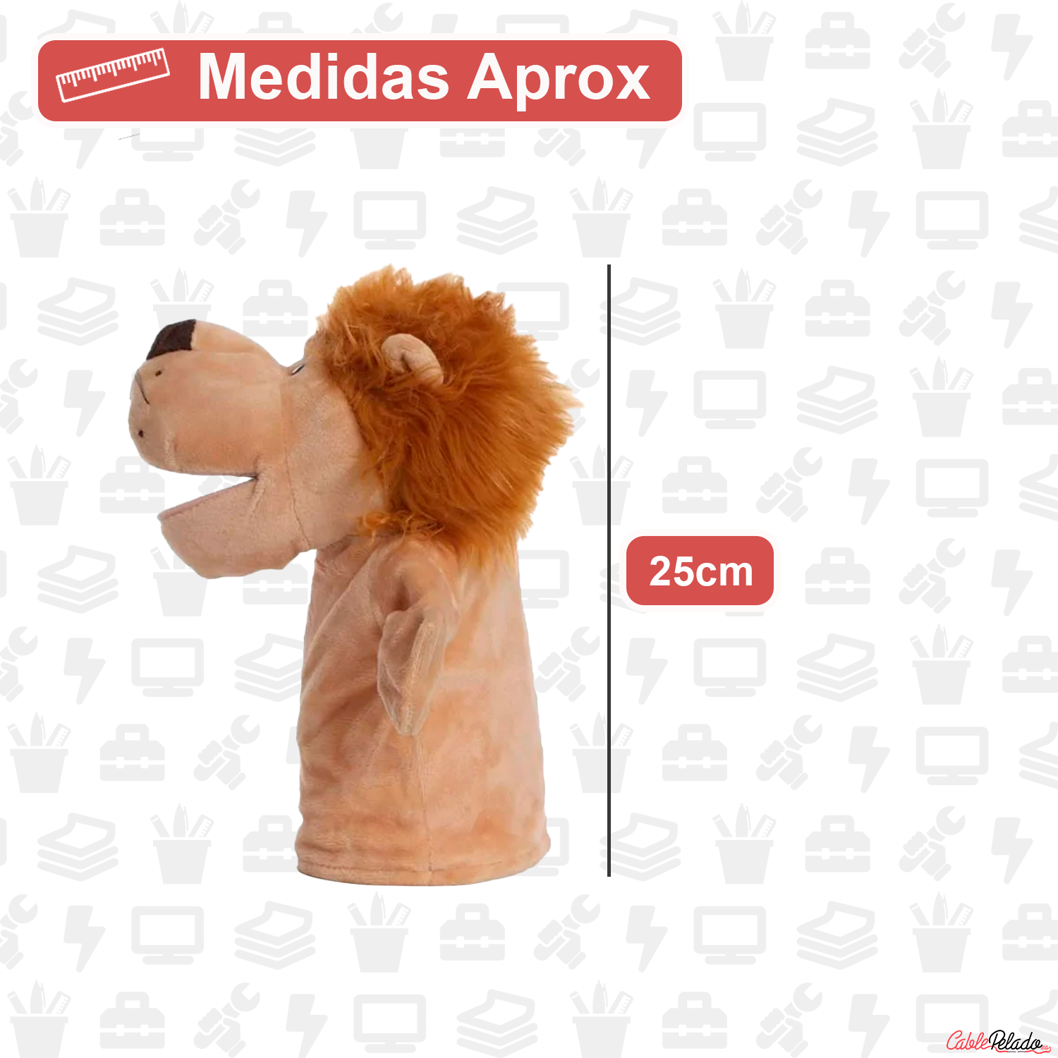 Marioneta Mano Peluche De Leon Tipo 2  Beige