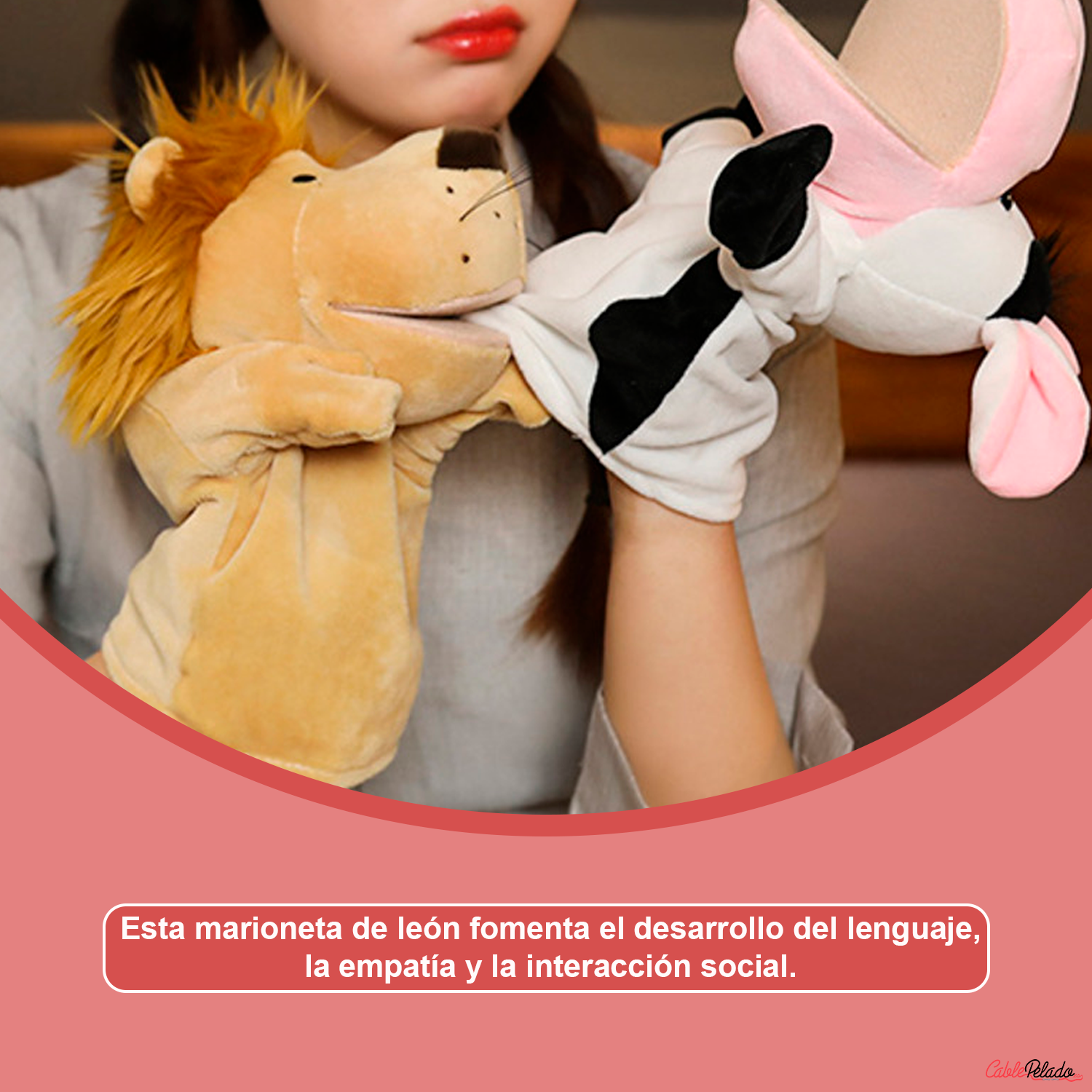 Marioneta Mano Peluche De Leon Tipo 2  Beige