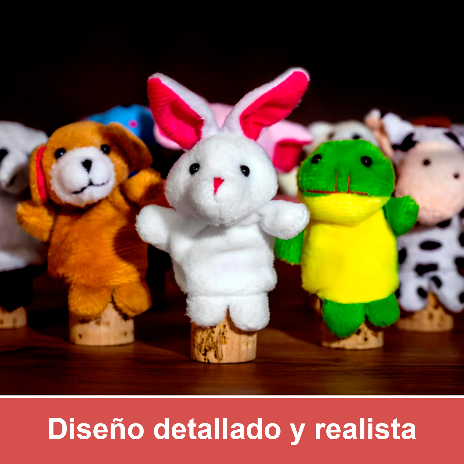 Marionetas Dedos Peluche Animales 10 Unidades  Multicolor