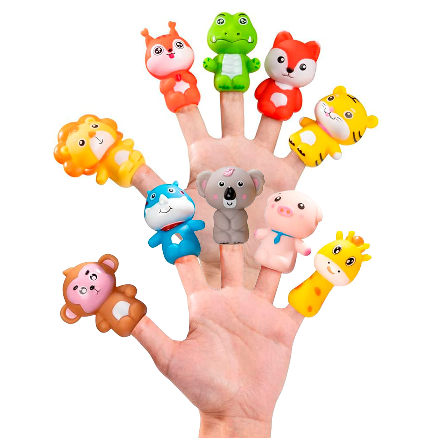 Marionetas Dedos Peluche Animales 10 Unidades