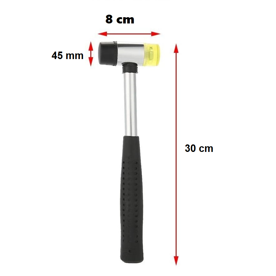 Martillo de goma de doble cara de instalación 45 mm