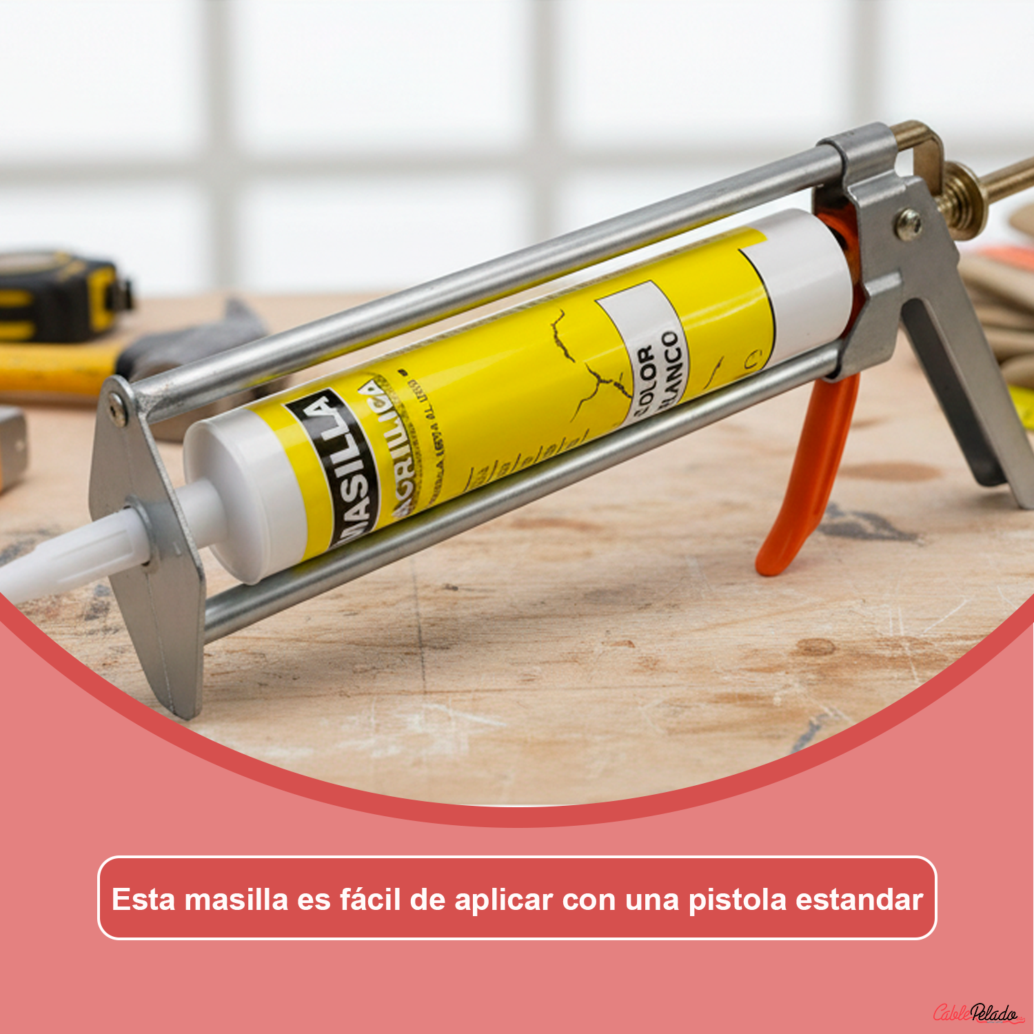 Masilla Acrílica Blanca Para Pistola 430 gr Blanco