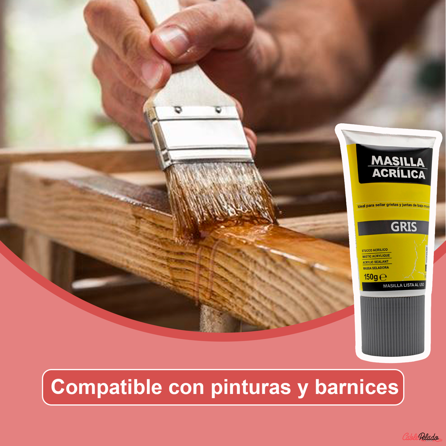 Masilla Acrílica Gris En Tubo 150 gr