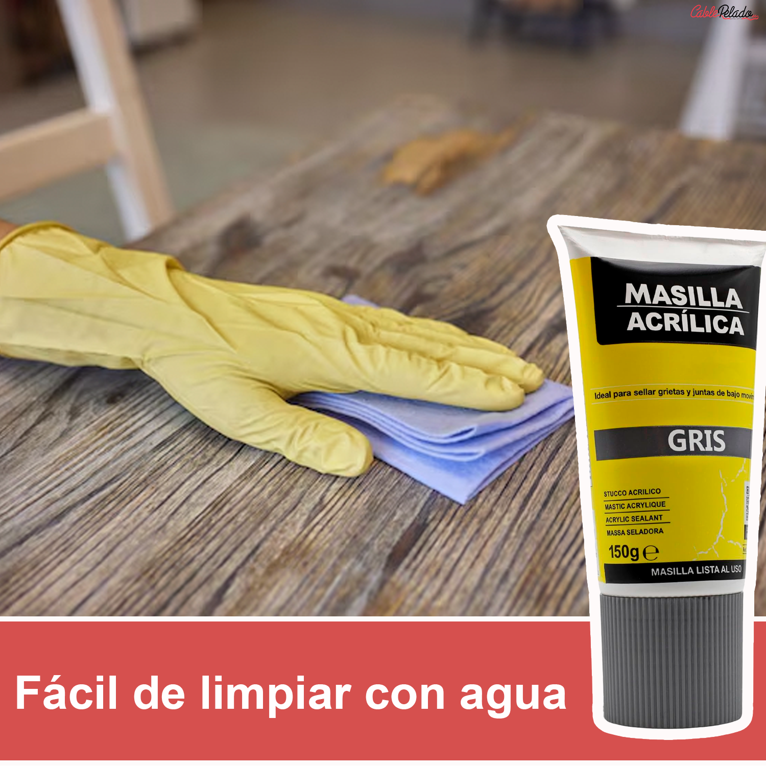 Masilla Acrílica Gris En Tubo 150 gr