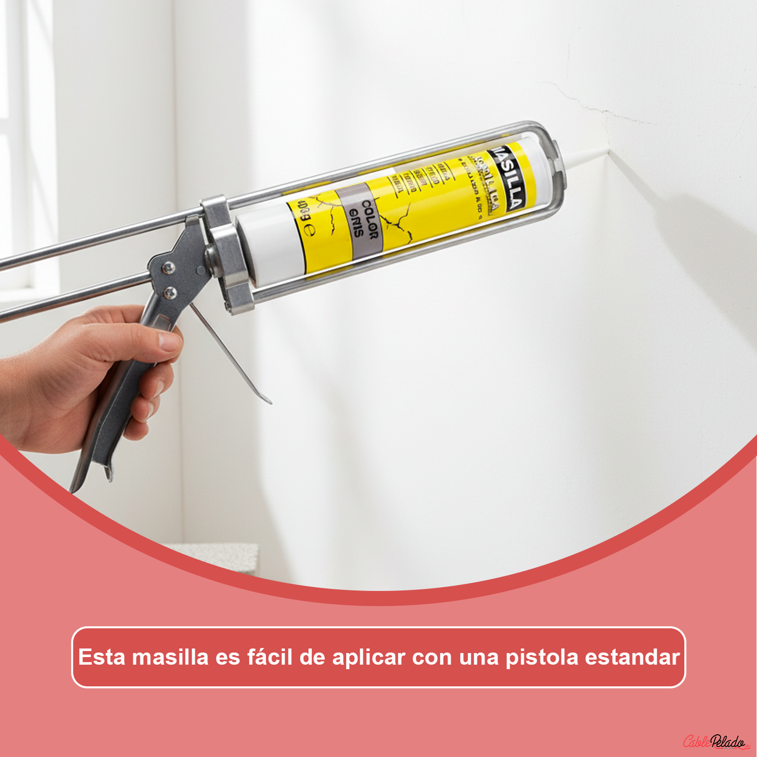 Masilla Acrílica Gris Para Pistola 400 Gramos  Gris