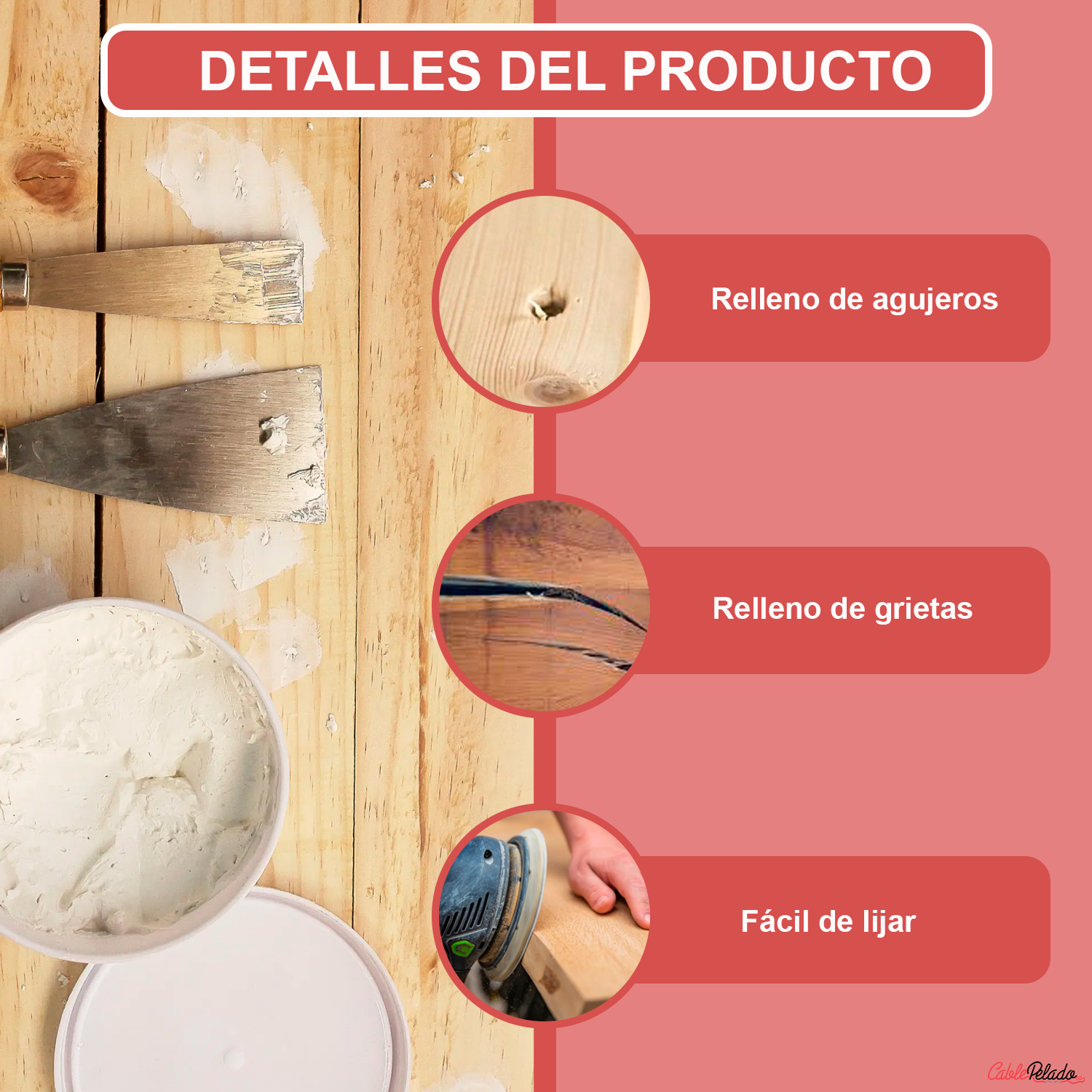 Masilla Madera Blanca 250 gr
