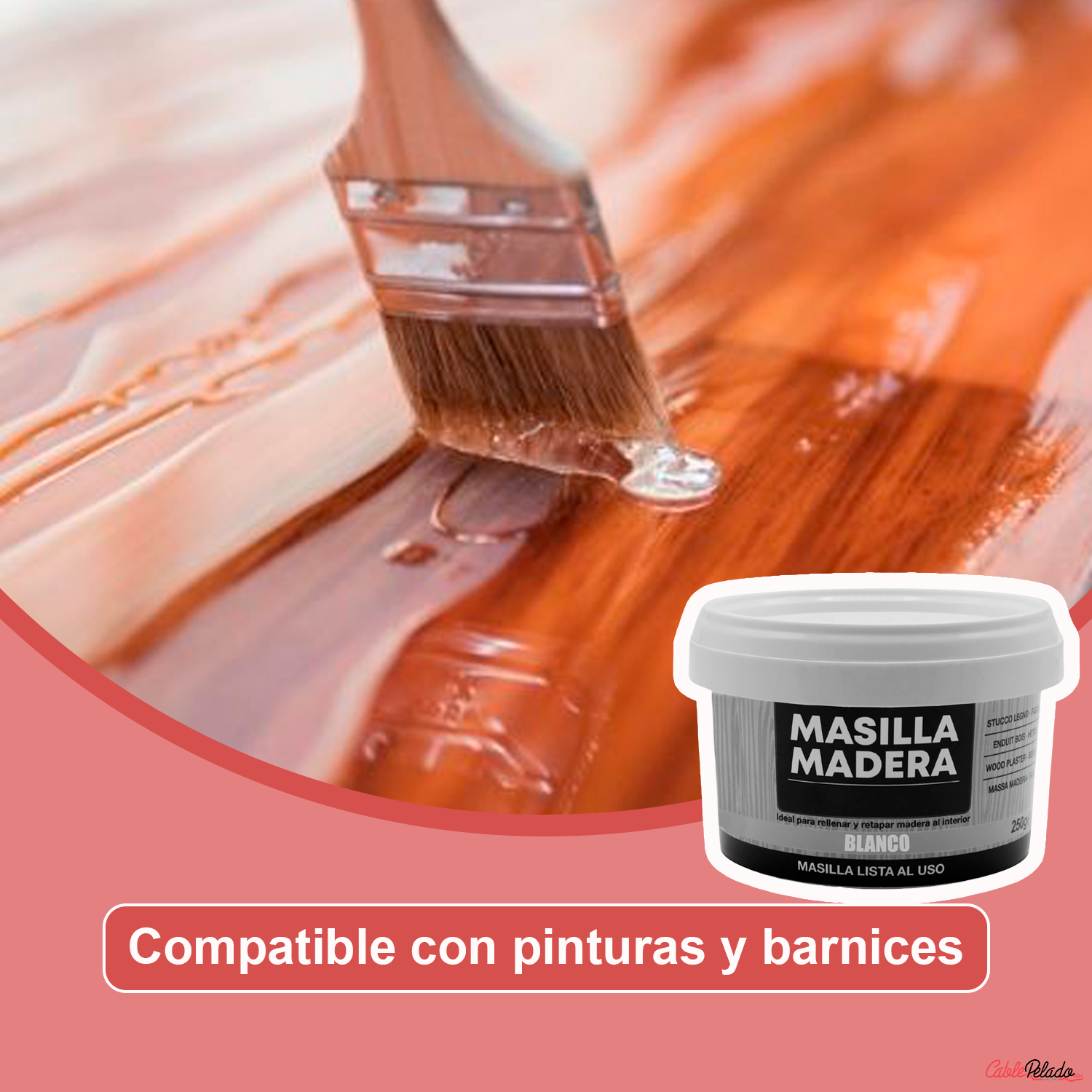 Masilla Madera Blanca 250 gr