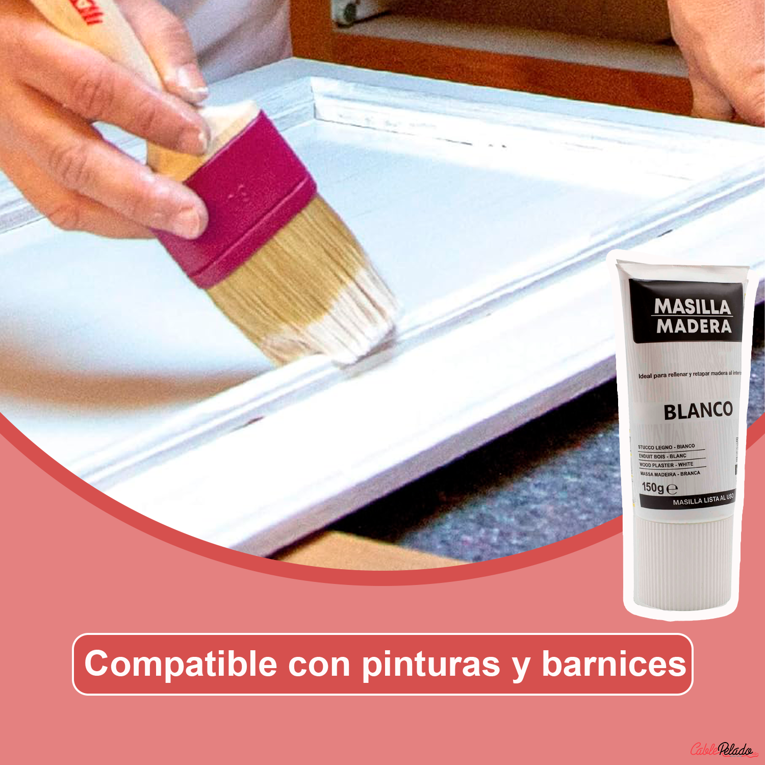 Masilla Madera Blanca En Tubo 150 gr